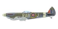 Asisbiz Spitfire XVI RAF 501Sqn RAuxAF RABJ TE456 Filton 1949 profile by Eduard 0A