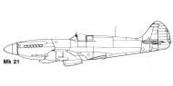 Asisbiz Aircraft profile Spitfire Mk21 blue print scale drawing 0A
