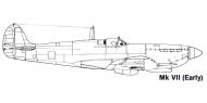 Asisbiz Aircraft profile Spitfire MkVII early blue print scale drawing 0A