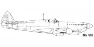 Asisbiz Aircraft profile Spitfire MkVIII blue print scale drawing 0A