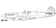 Asisbiz Aircraft profile Spitfire XIV blue print scale drawing 0A