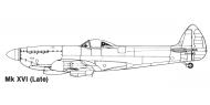 Asisbiz Aircraft profile Spitfire XVI late blue print scale drawing 0A