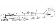 Asisbiz Aircraft profile Spitfire XVIII blue print scale drawing 0A