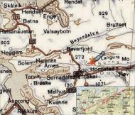 Asisbiz Artwork showing a map of crashsite PRIV RAF 1PRU LY Alistair Gunn AA810 Norway 1942 0A