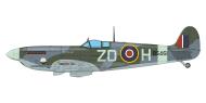 Asisbiz Spitfire FIXc RAF 222Sqn ZDH FO J Hlado and O Smik BS461 Hornchurch England 1943 profile by Eduard 0A