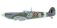 Asisbiz Spitfire LFIXb RAF 222Sqn ZDB FLt PH Lardner MH434 Hornchurch England 1943 profile by Eduard 0A