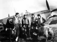 Asisbiz Spitfire LFIX RAF 341Sqn NLS PL223 George Lents and fellow pilots 13th Oct 1944 01