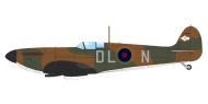 Asisbiz Spitfire MkI RAF 54Sqn DLN K9843 Hornchurch Essex early 1940 profile by Eduard 0A