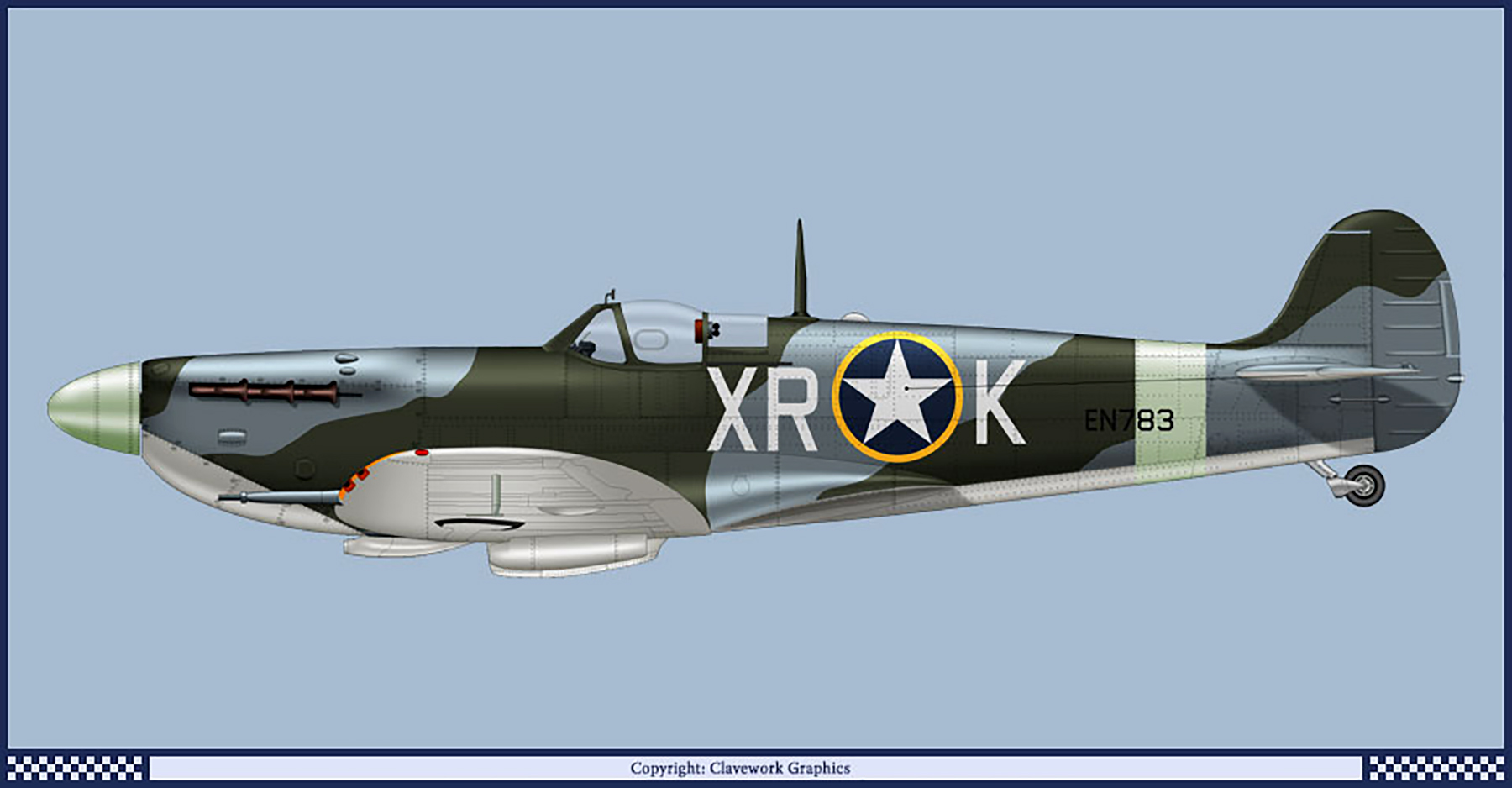 Spitfire MkVb USAAF 8AF 4FG334FS XRK Steve N Pisano 4FG334FS North Weald 1941 0A