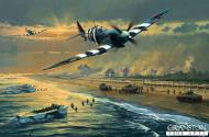 Asisbiz Art 412sqdn over Juno Beach D Day June 1944 by Cranston Fine Arts 0A