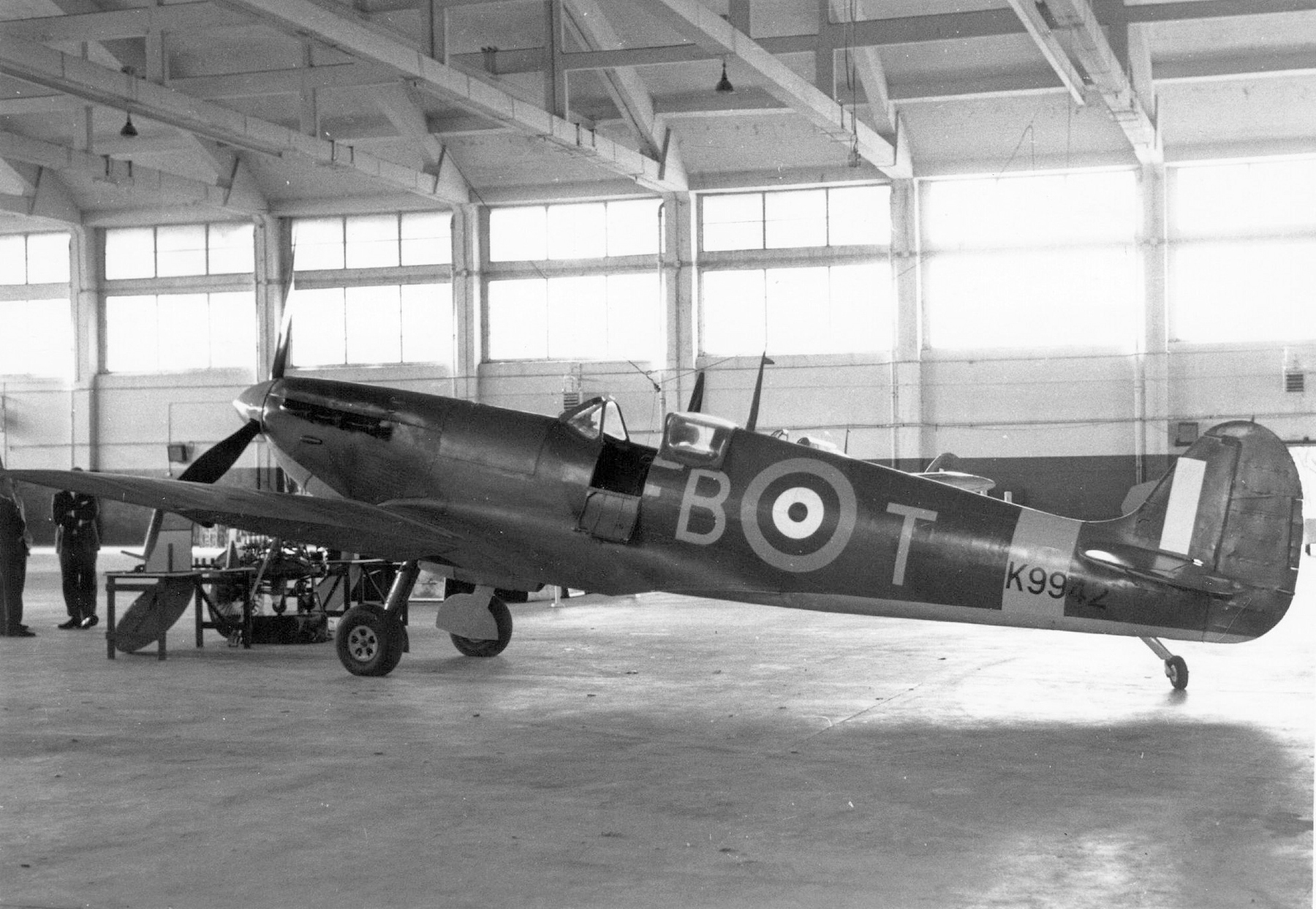 Spitfire MkIa RAF K9942 not airworthy display at RAF Museum Cosford Shropshite UK 01