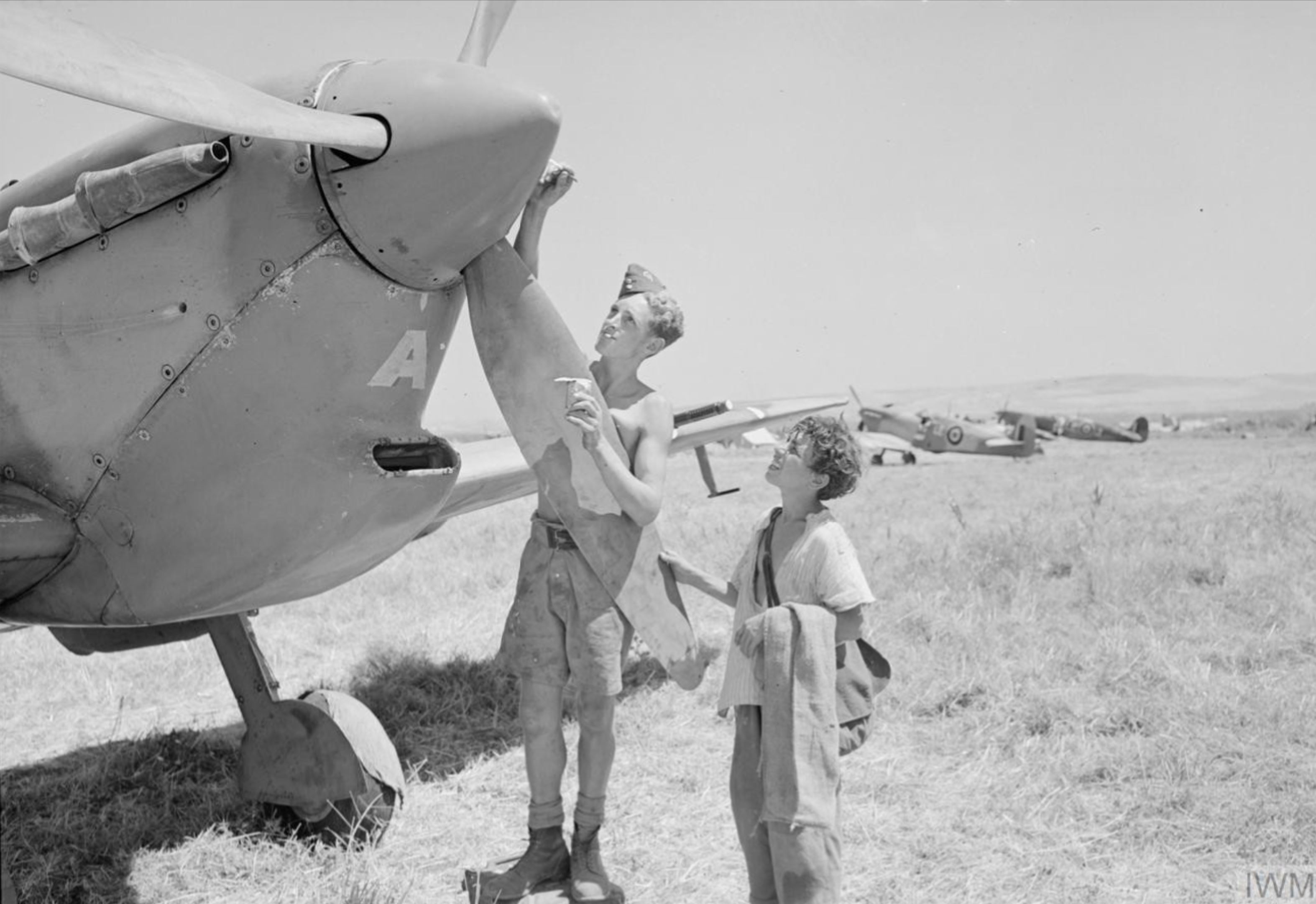 Spitfire MkVcTrop RAF 242Sqn at Lentini East Sicily 1943 IWM CNA1201