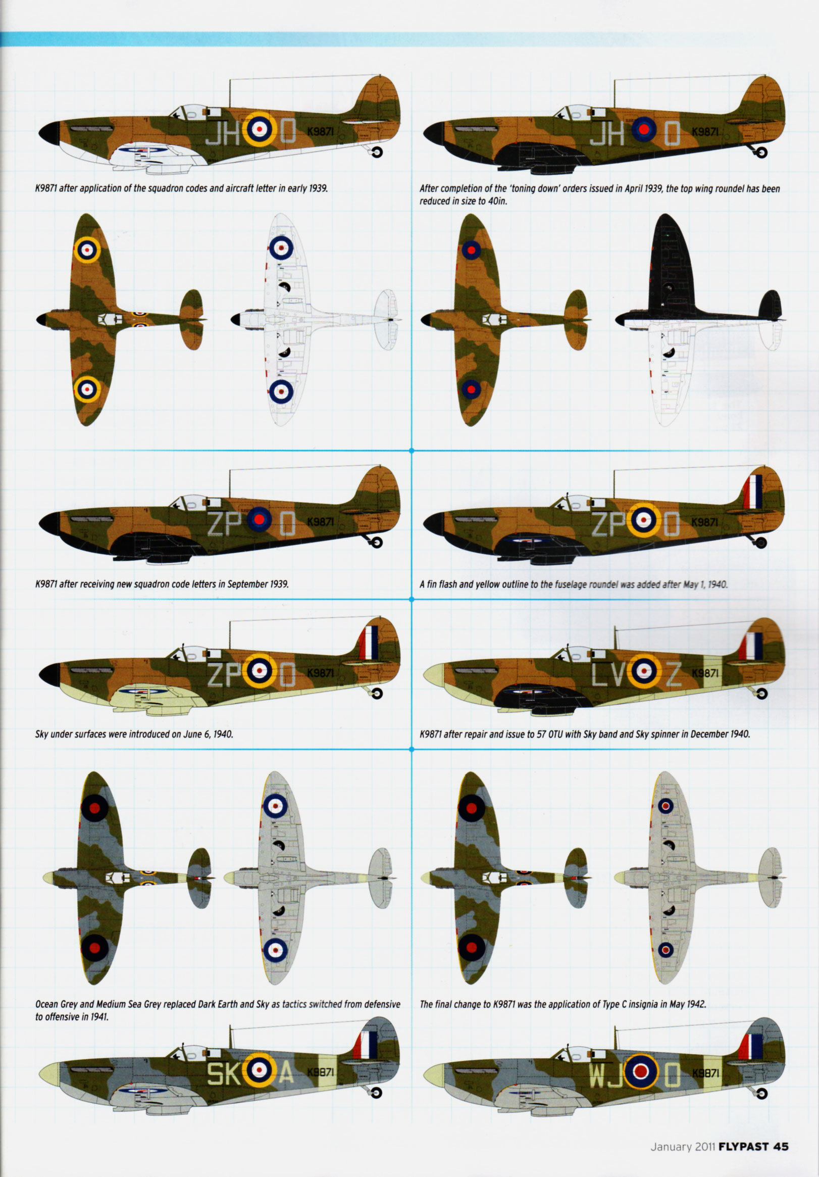 Spitfire profile color chart by Flypast 2011 0A