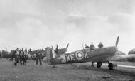 Asisbiz Spitfire MkIIa RAF 123Sqn XEK P7443 with XEG at Castletown England 1941 web 01