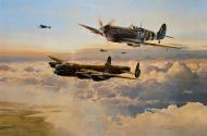 Asisbiz Spitfire MkIX RAF 504Sqn TML Escort for the Straggler by Robert Taylor web 01