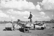 Asisbiz Spitfire MkVIII RAF 155Sqn DGV foreground at Tabingaung 1944 IWM CF269