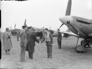 Asisbiz Spitfire MkVb RAF 111Sqn O Bandeirante at Debden Essex IWM CH5942