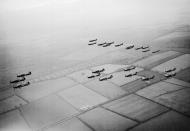 Asisbiz Spitfires 266Sqn UO in formation with Hurricanes RAF 1Sqn JX Oct 1940 IWM CH1561