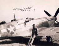 Asisbiz Aircrew USAAF LtCol Frank A Hill CO 31st FG Spitfire IX signed 01