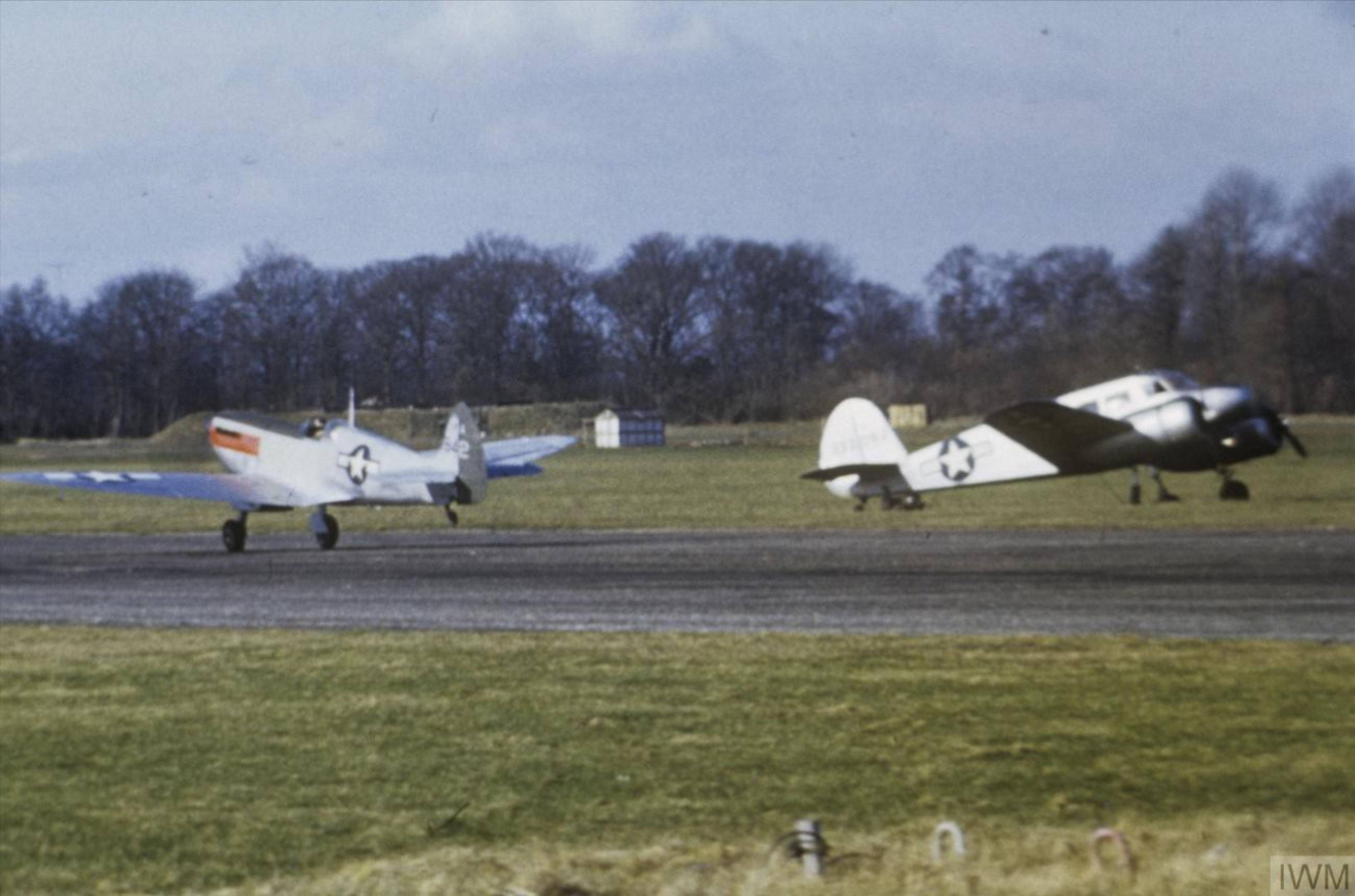 Spitfire PRXIT USAAF 7PG7PS PA842 takes off Mount Farm 1944 FRE5387