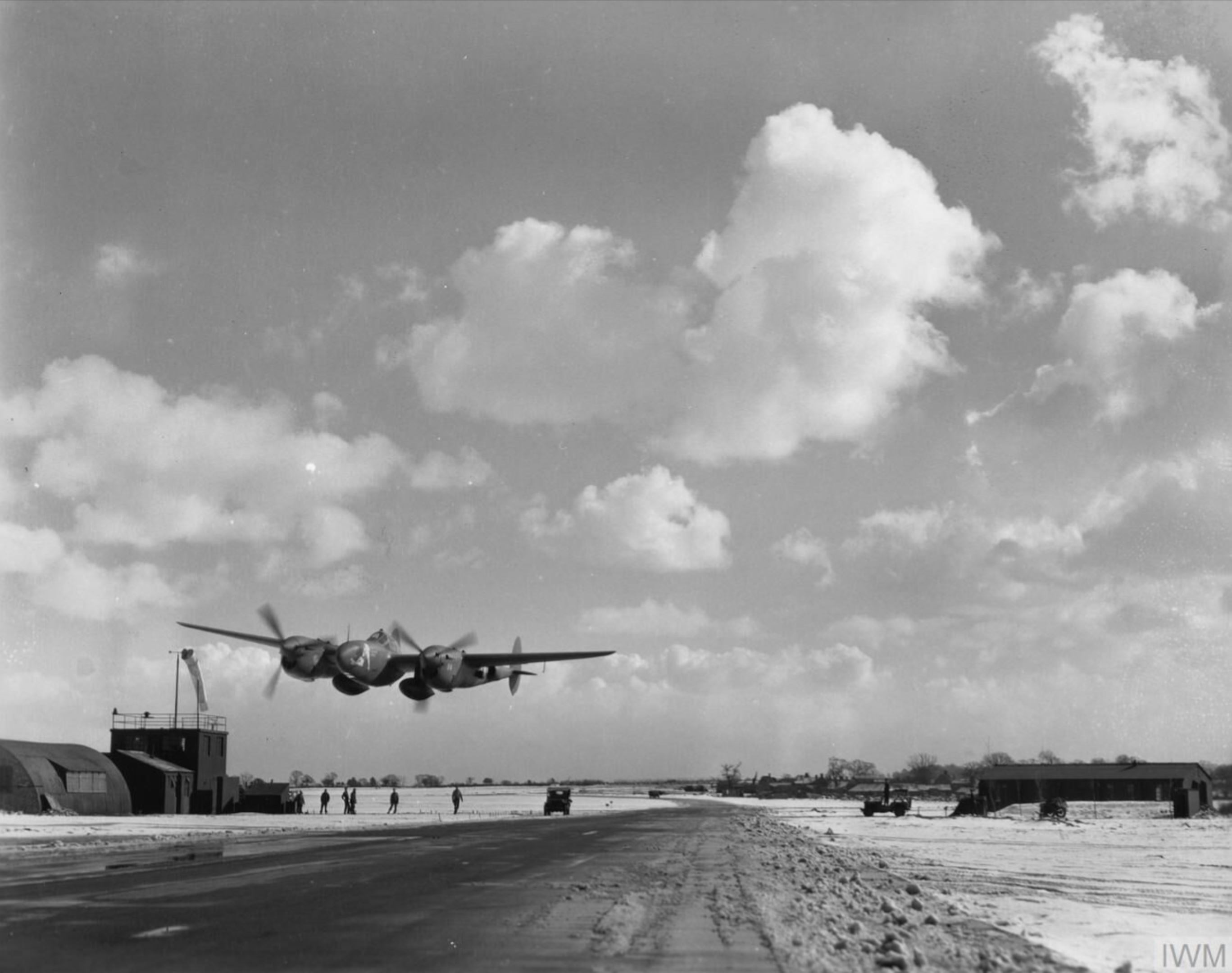 USAAF F5 Lightning 7PG takes off from at Mount Farm England FRE5395
