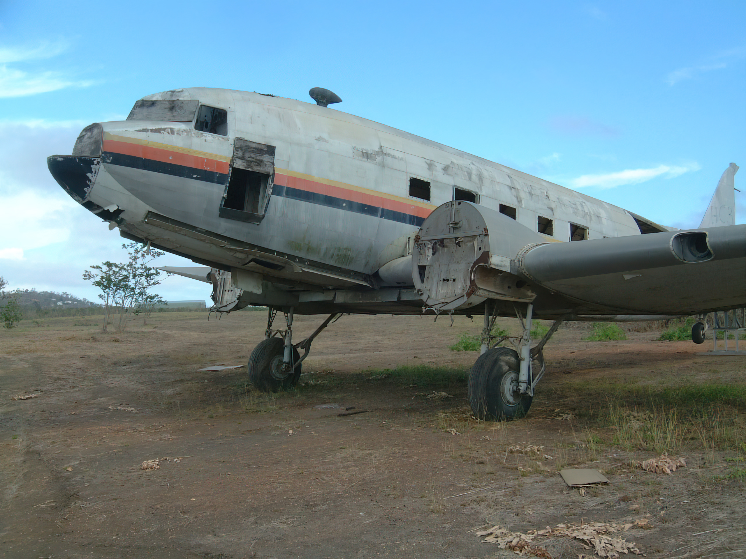 Abandoned Douglas C 47 Dakota Air New Guinea N55894 aircraft at Port Moresby PNG 29th Sep 2002 01