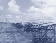 Asisbiz Douglas C 47A Dakotas lined up for maintenance at Trinidad British West Indies NA846