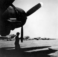 Asisbiz Douglas C 47A Dakota 1st Air Commando Group in Burma lined up for duty 1945 NA013