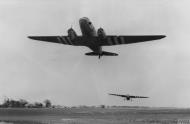 Asisbiz Douglas C 47 Skytrain 438TCG90TCS Q7 pulls a glider off the ground at Greenham Common D Day 1944 FRE3381