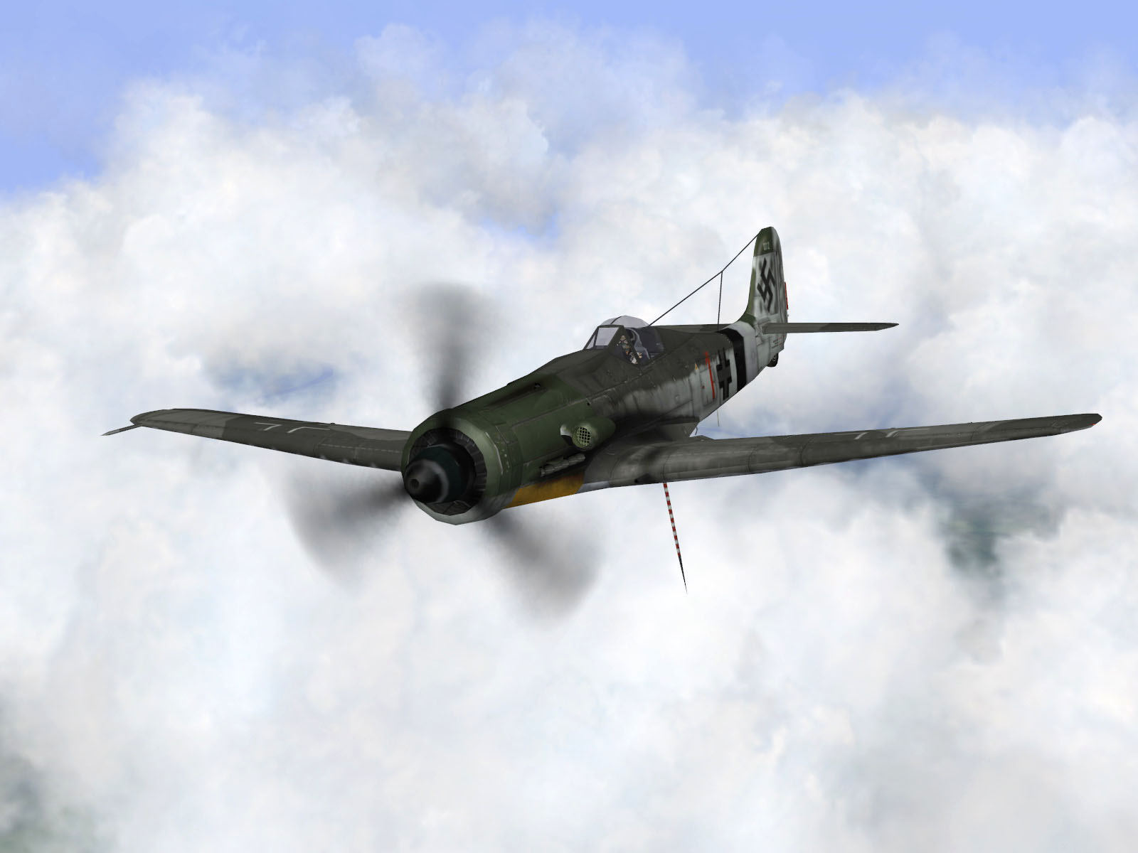 IL2 P3 Ta 152C 7.JG26 red 1 on patrol over storm clouds V01