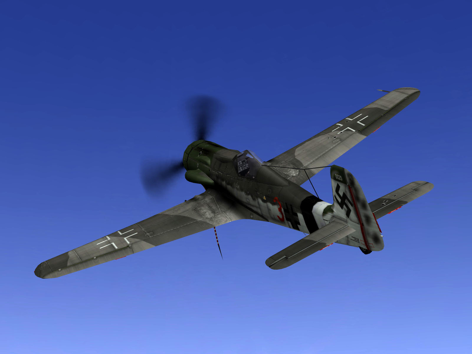 IL2 P3 Ta 152C 7.JG26 red 3 right banking high altitude turn V01