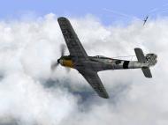 Asisbiz IL2 P3 Ta 152C 7.JG26 red 1 in aerial combat with a RAF Tempest MkV V03