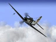 Asisbiz IL2 P3 Ta 152C 7.JG26 red 3 in aerial combat with a RAF Tempest MkV V01