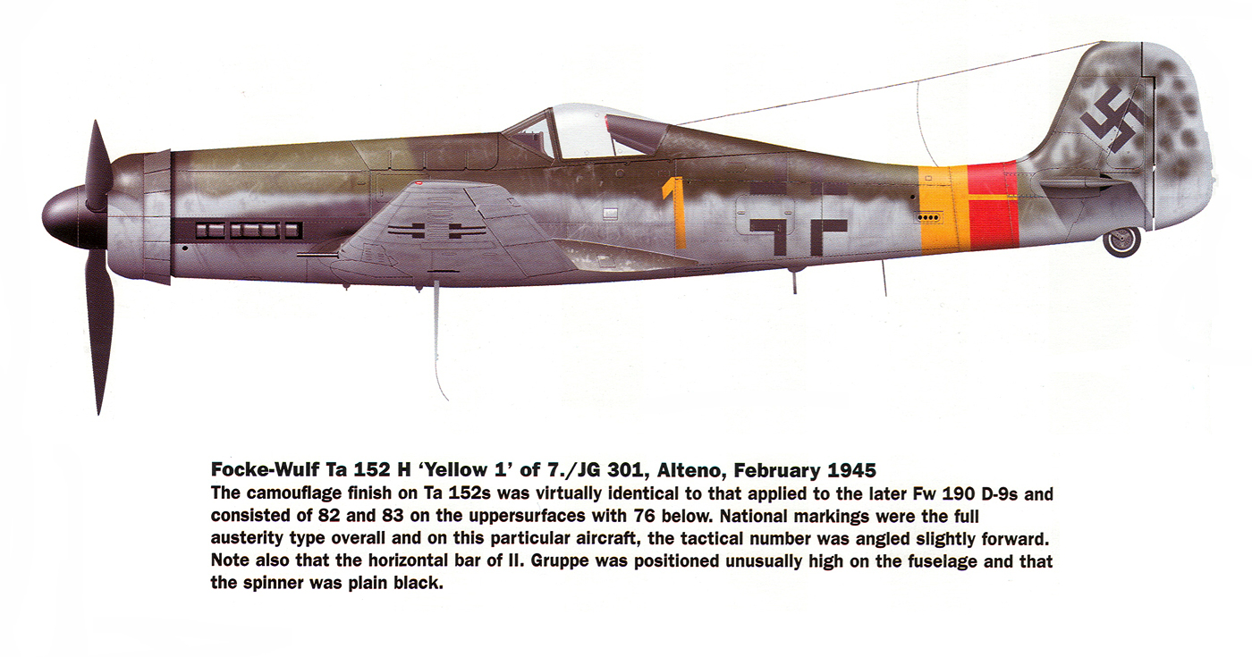 Focke Wulf Ta 152H1 7.JG301 Yellow 1 Germany 1945 0A