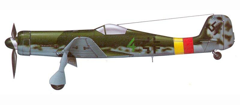 Focke Wulf Ta 152H1 Stab JG301 Green 4 Walter Loos WNr 150010 Germany 1945 0F