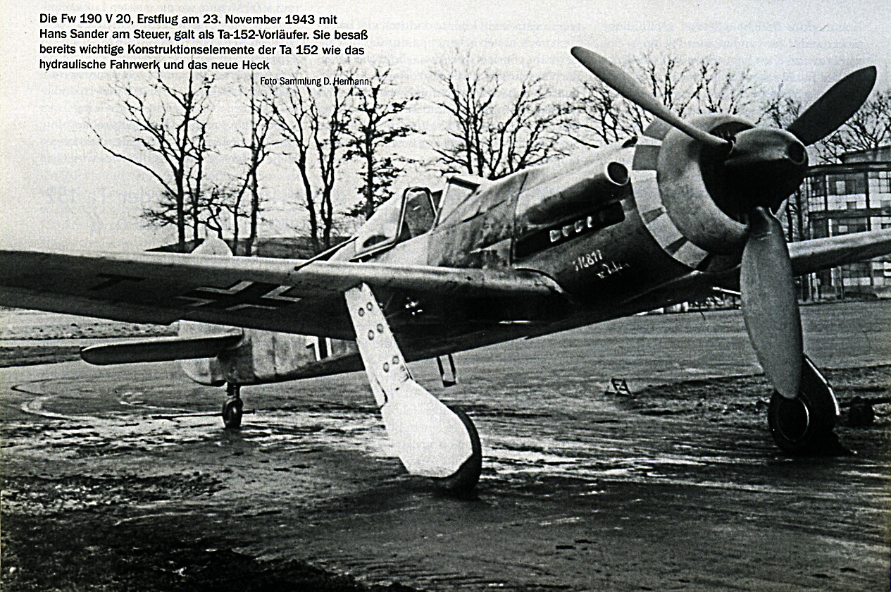 Focke Wulf Ta 152 V20 re designated Ta 152V20 coded TI+IG WNr 0042 Germany Nov 1943