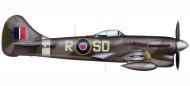 Asisbiz Artwork Profile Tempest MkV RAF 501Sqn SD R EJ588 Hawkinge England 1944 0A