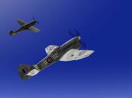 Asisbiz IL2 TT MkV RAF 501Sqn SD R EJ588 dog fighting with Luftwaffe Ta 152C V03