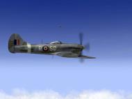 Asisbiz IL2 TT MkV RAF 501Sqn SD R EJ588 dog fighting with Luftwaffe Ta 152C V10