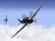 Asisbiz IL2 TT MkV RAF 501Sqn SD R EJ588 in aerial combat with German Ta 152C V01