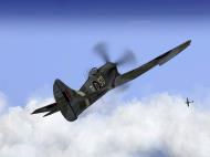 Asisbiz IL2 TT MkV RAF 501Sqn SD R EJ588 in aerial combat with German Ta 152Hs V01