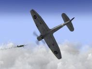 Asisbiz IL2 TT MkV RAF 501Sqn SD R EJ588 shooting down a German Ta 152H V03