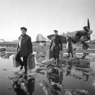 Asisbiz Hawker Tempest MkV RAF 56Sqn ground crew servicing and refuelling after the heavy rains at Volkel Holland 1944 IWM CL1676