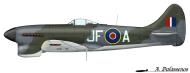 Asisbiz Artwork Profile Tempest MkV RAF 3Sqn JF A EJ765 Newchurch England Jun 1944 0A