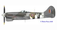 Asisbiz Artwork Profile Tempest MkV RAF 3Sqn JF H JN817 RAF Matlask England Sep 1944 0A