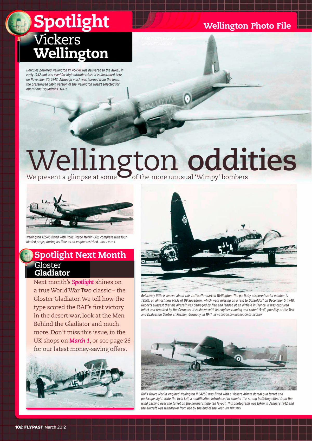 Artwork technical details and stories about the Vickers Wellington by FlyPast Mar 2012 0L