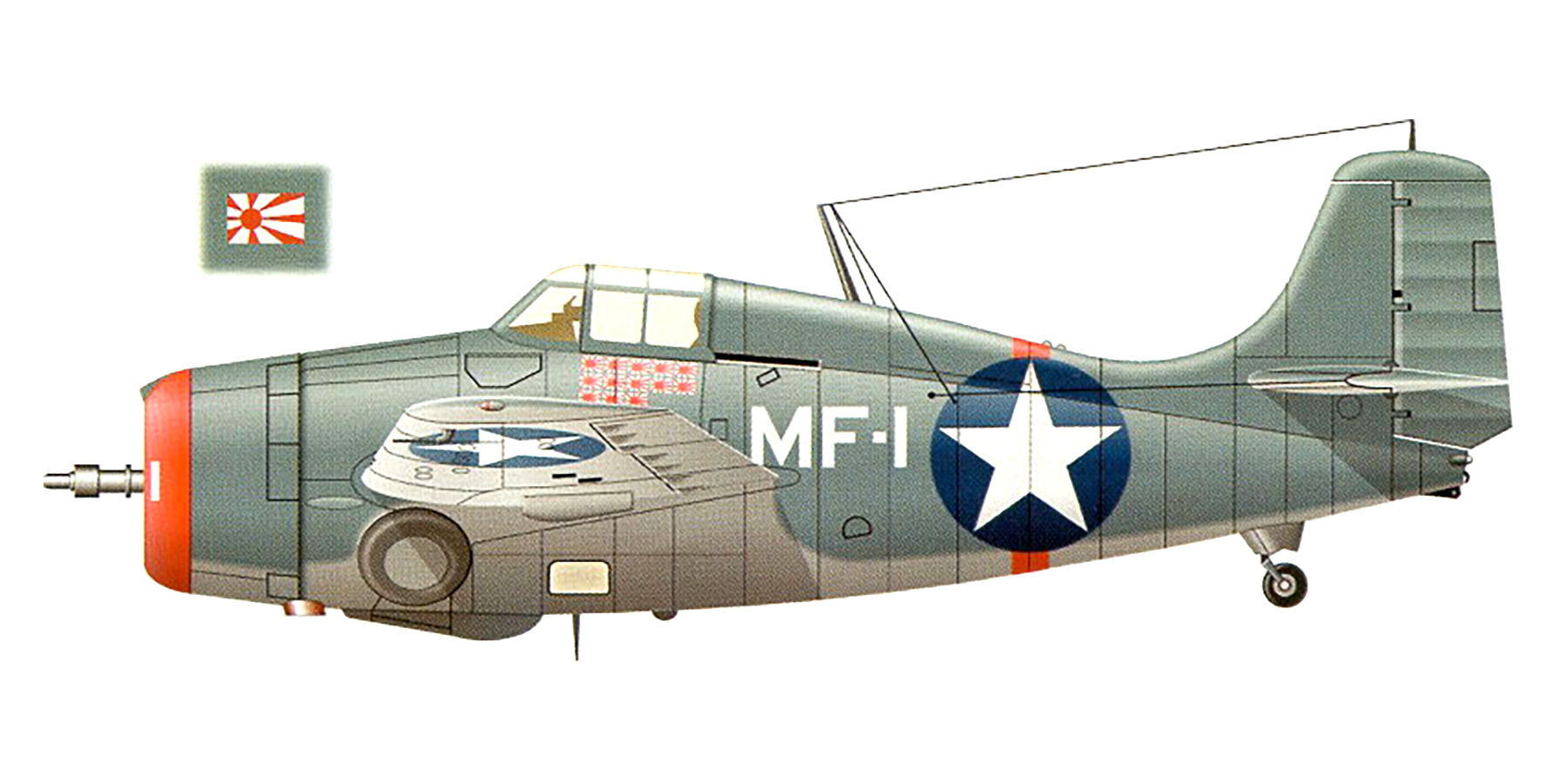 Grumman F4F-3 Wildcat VMF-224 MF 1 Galer Guadalcanal 1942 0A