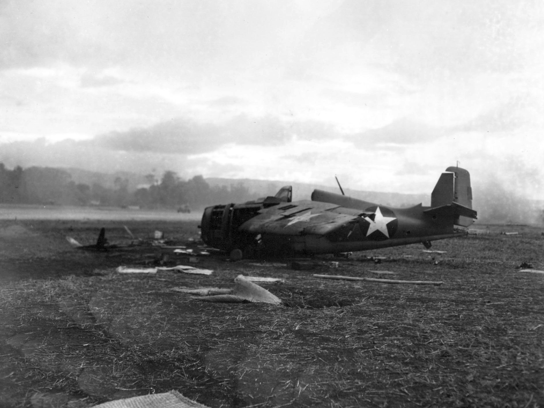 Grumman F4F 3 Wildcat destroyed during a Japanese raid Henderson Field Guadalcanal 1942 02