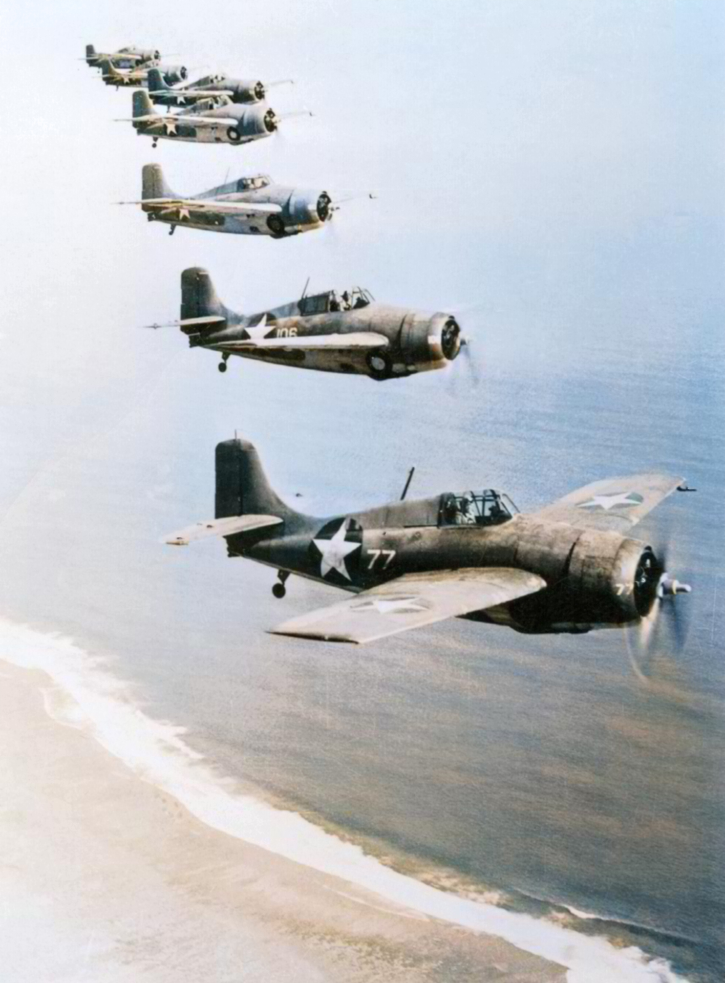 Grumman F4F-4 Wildcat VMF-221 White 77 Lt James Elms Swett who sd 7 Val's over Tulagi 7th Apr 1943 01