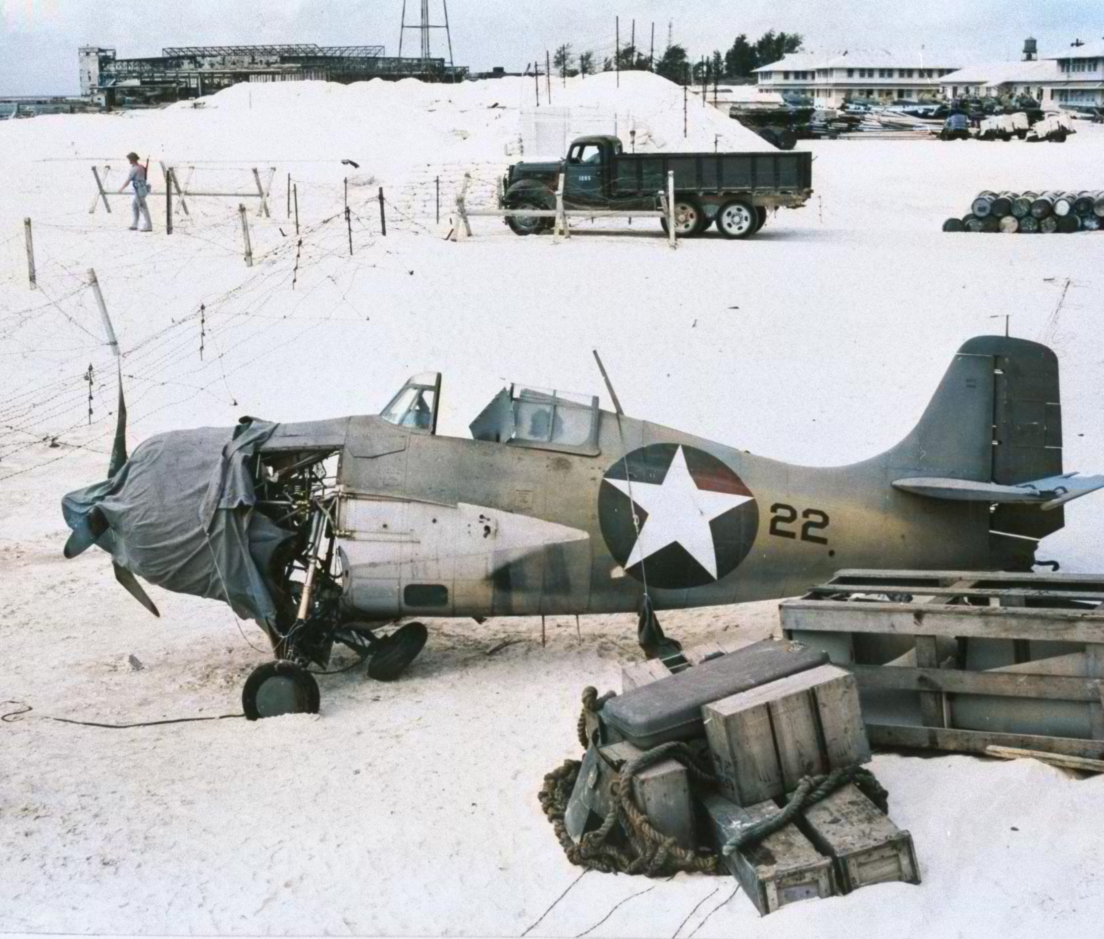 Grumman F4F 3 Wildcat VMF 221 Black 22 at Midway 25th Jun 1942 80 G 11636